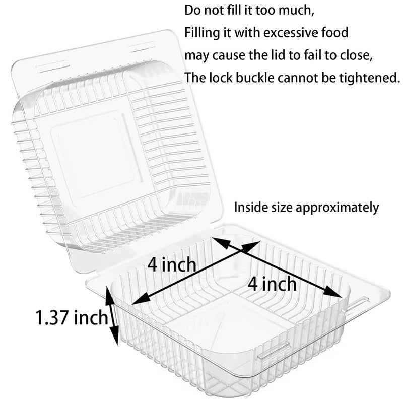 Axe Sickle 100 Count Clear Plastic Hinged Take Out Containers Clamshell Takeout Tray Food Clamshell Containers Outside Diameter for Dessert, Snacksetc, Cakes Slice, Cookies, Salads - Image 3