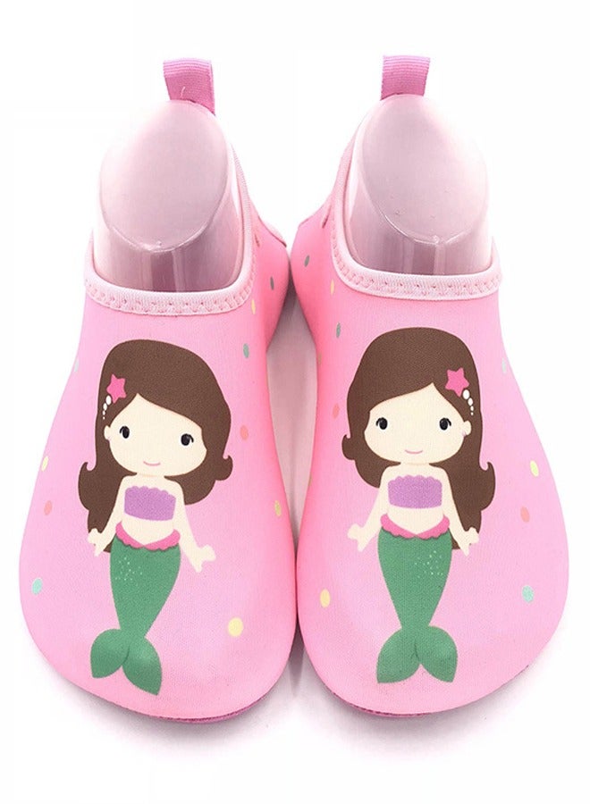 VUCATIN Boys Water Shoes Girls Beach Socks for Kids Toddler Baby Barefoot Swim Socks Quick-Dry Non-Slip Aqua Water Sport Shoes for Swimming Pool Water Park Beach (Mermaid) - Image 1