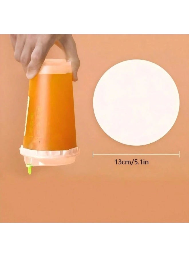Fasola Leak Proof Cup Lid Liners, 50 Pcs Food Grade Cup Sealing Paper Pads, Disposable Beverage Cup Seals for Coffee, Milk Tea, Takeout Drinks fnd Home Use (White) - Image 2