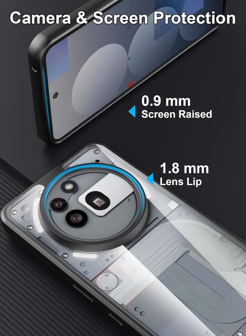 جراب Nothing Phone 3a Pro، حافة TPU + غطاء خلفي صلب من PC، حماية ضد الصدمات، جراب حماية نحيف مقاوم للاصفرار