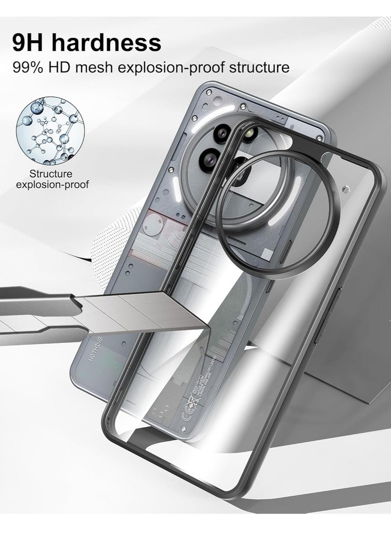 جراب Nothing Phone 3a Pro، حافة TPU + غطاء خلفي صلب من PC، حماية ضد الصدمات، جراب حماية نحيف مقاوم للاصفرار
