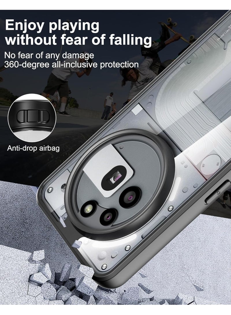 جراب Nothing Phone 3a Pro، حافة TPU + غطاء خلفي صلب من PC، حماية ضد الصدمات، جراب حماية نحيف مقاوم للاصفرار