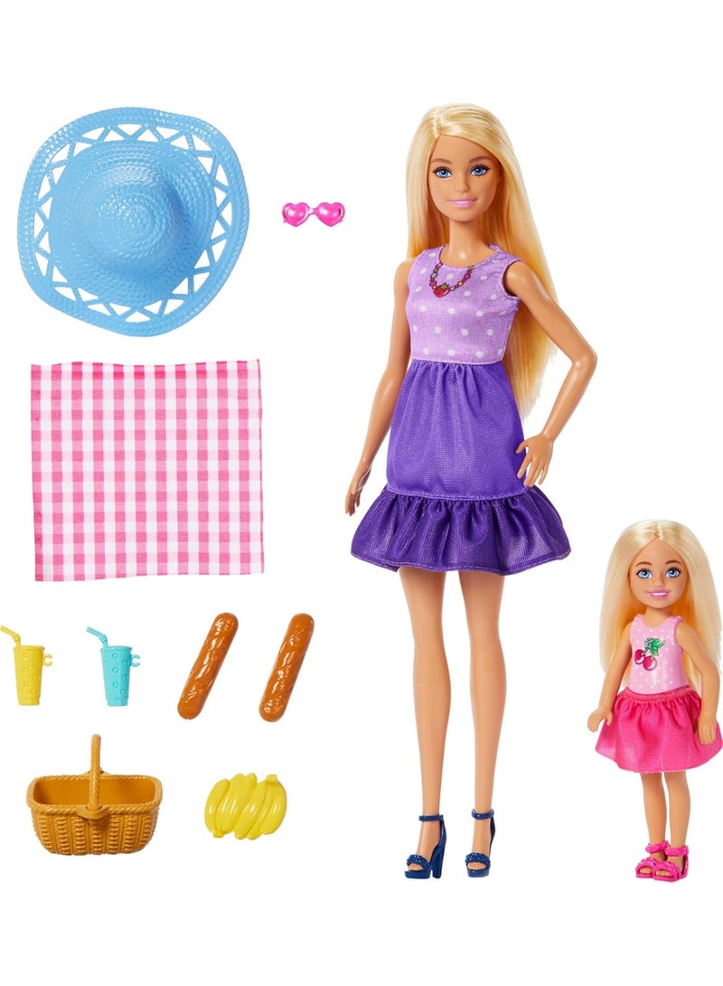 Barbie Family & Friends Picnic Themed Playset With Malibu And Chelsea - Image 1
