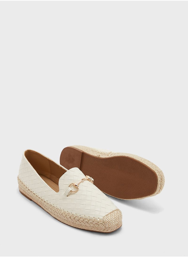 Ginger - Lattice Horsebit Flat Espadrille - Image 1