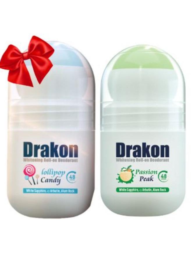DRAKON - Passion Peak & Lollipop Candy Roll On Deodorant 50Ml 1+1 - Image 1
