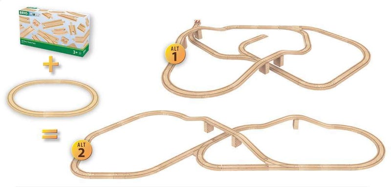 BRIO 33772 Special Track Pack - 50 Piece Set of Wooden Railway Tracks | Ideal for Creative Kids Age 3 and Up | Safety Tested | Compatible with All BRIO Railway Toys | FSC Certified - Image 3