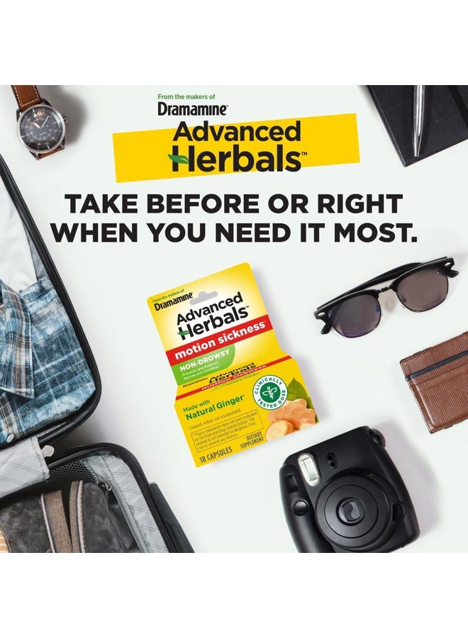 Dramamine من صانعي درامامين، الأعشاب المتقدمة، غير مسبب للنعاس، تخفيف دوار الحركة، مصنوع من الزنجبيل الطبيعي، 18 عدداً، عبوتان - Image 3