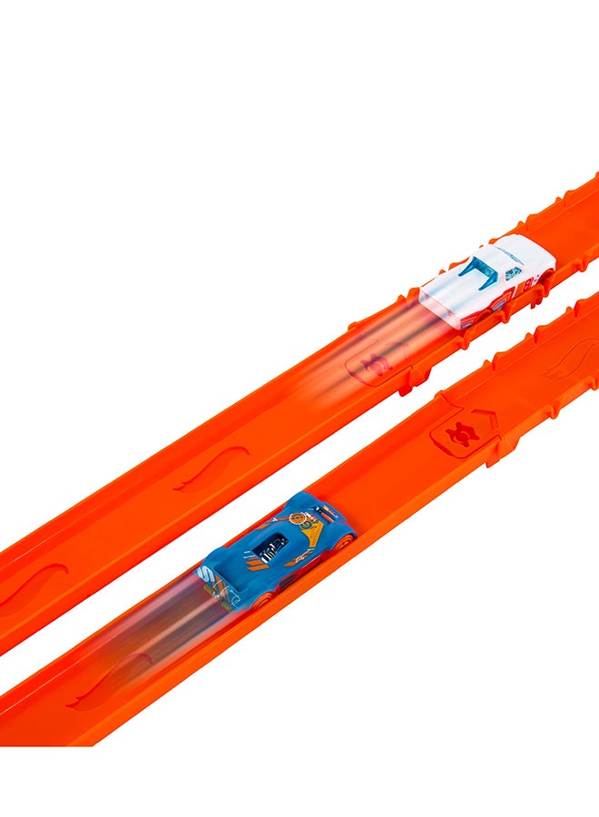 Hot Wheels مجموعة مسار السيارات، مجموعة صانع المسار ديلوكس و 2 مركبات مصبوبة مقاس 1:64، 25 قدم من مسار السرعة المتنوع وموصلات - Image 4