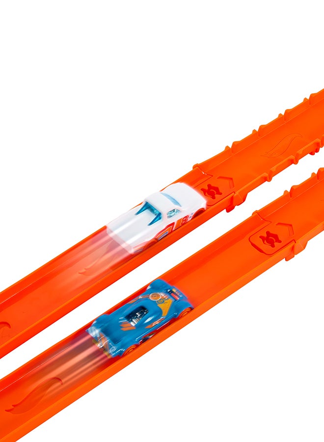 Hot Wheels مجموعة مسار السيارات، مجموعة صانع المسار ديلوكس و 2 مركبات مصبوبة مقاس 1:64، 25 قدم من مسار السرعة المتنوع وموصلات - Image 5