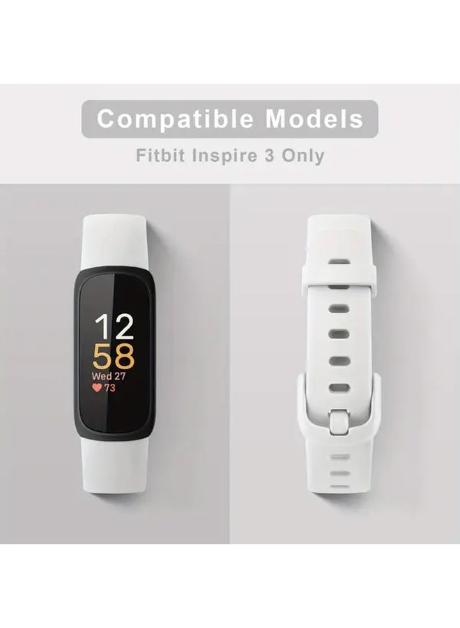 3 قطع أشرطة ساعة Fitbit Inspire 3 متعددة الألوان، أشرطة معصم قابلة للاستبدال، مادة ناعمة ومرنة، مريحة في الارتداء، إكسسوارات ساعة ذكية لعشاق اللياقة البدنية والأزياء النسائية. - Image 5
