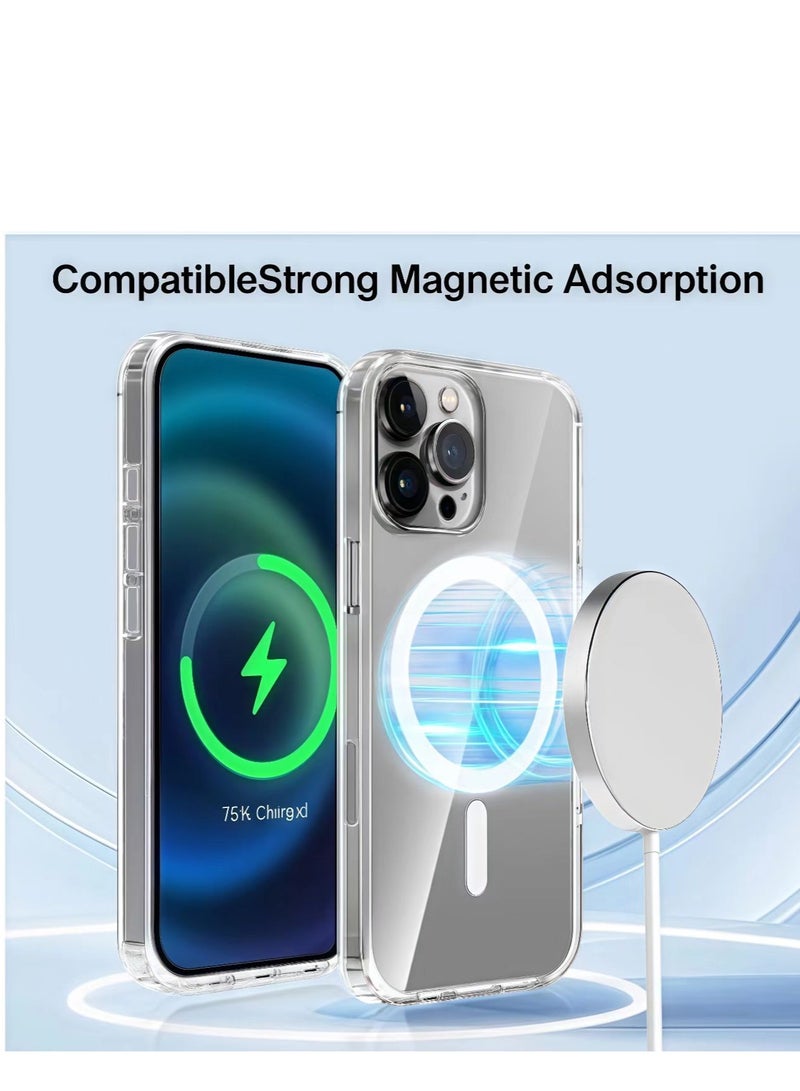 FLYHSO Case Cover for iPhone 16 Pro Max 6.9inch, Compatible with MagSafe, Scratch-Resistant Back, Anti-Scratch Clear Back Magnetic Phone Cover - Image 2