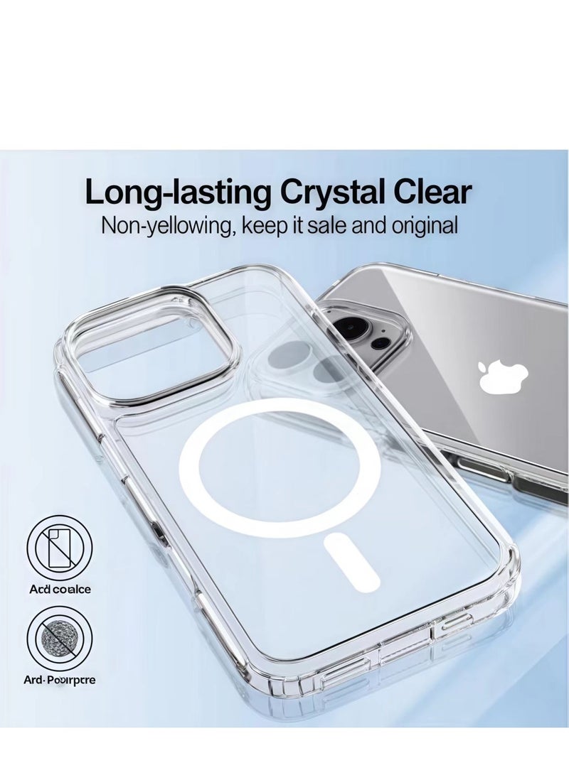 FLYHSO Case Cover for iPhone 16 Pro Max 6.9inch, Compatible with MagSafe, Scratch-Resistant Back, Anti-Scratch Clear Back Magnetic Phone Cover - Image 4