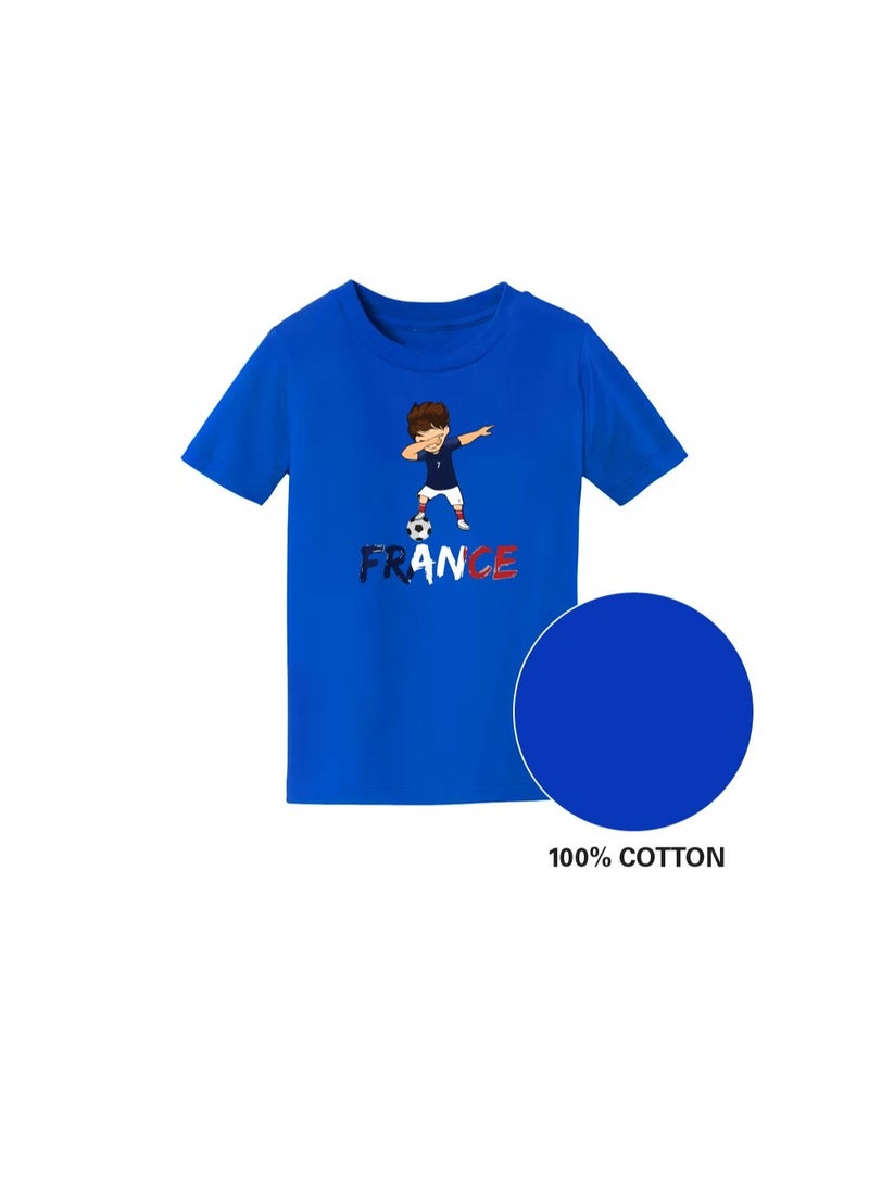 PRINTSHOP4ME France Unisex Kids T-Shirt - Short Sleeve Round Neck Cotton Tshirt for Boys and Girls - Soft and Comfortable - Gift for Young Football Fans - Image 5