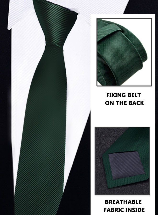HOOTO 1pcs Men's Ties Solid Color Formal Mens Neckties 6cm for Business tie(green) - Image 3