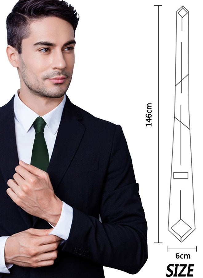 HOOTO 1pcs Men's Ties Solid Color Formal Mens Neckties 6cm for Business tie(green) - Image 4