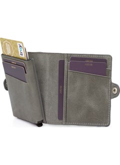 Abess Wallet Card Holder Luxury Leather Mechanism Wallet Card Holder  - Image 4