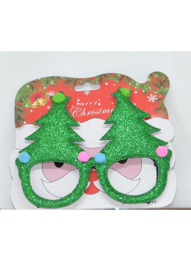 Santa Claus Christmas glasses, Christmas party glasses (1 piece), Christmas party glasses for adults, glittery Christmas party glasses frames - Image 1