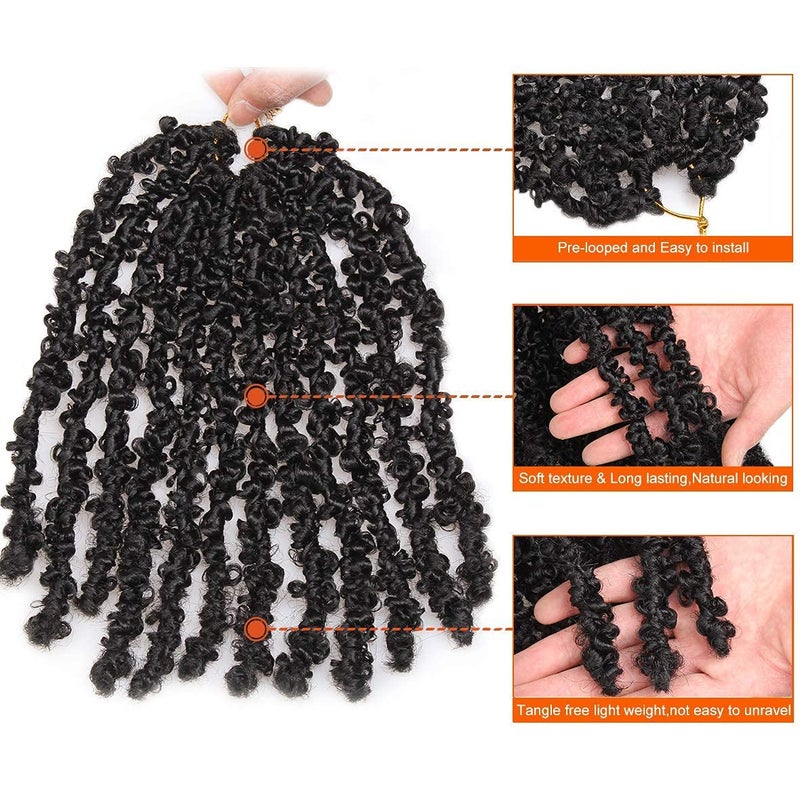 ZRQ Butterfly Locs Crochet Hair 18 Inch 2 Packs Pre Looped Distressed Locs Butterfly Locs Crochet Braids Most Natural Hair Extension for Black Women (18 Inch,1B) - Image 3