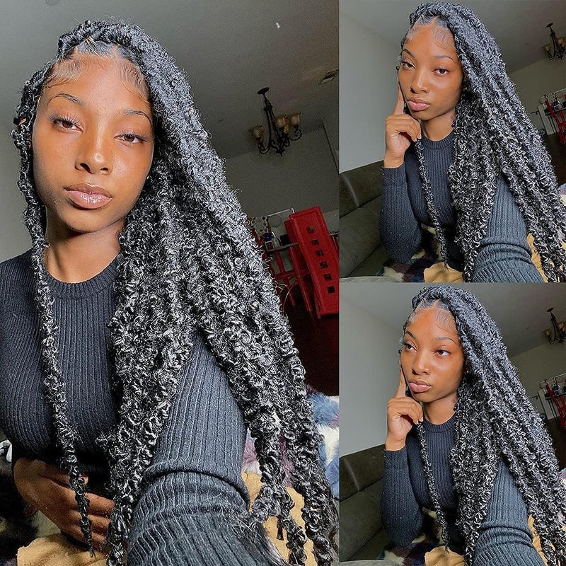 ZRQ Butterfly Locs Crochet Hair 18 Inch 2 Packs Pre Looped Distressed Locs Butterfly Locs Crochet Braids Most Natural Hair Extension for Black Women (18 Inch,1B) - Image 1