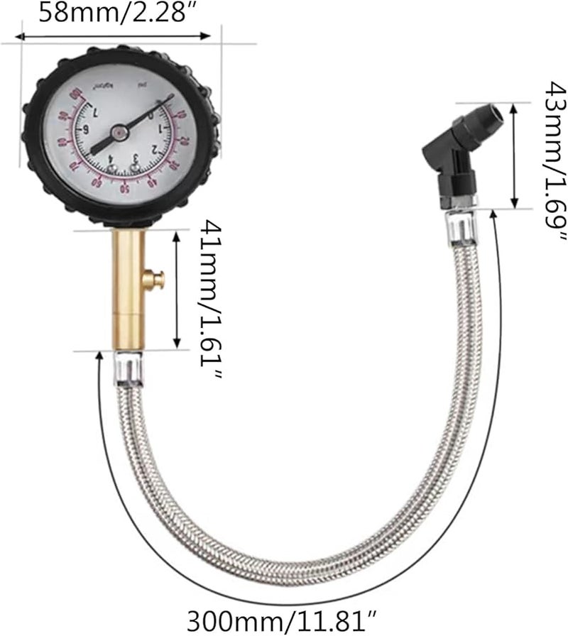Heavy Duty Metal Tire Pressure Gauge High Precision Car Truck Motorcycle Tyre Air Tester With LED Light - Image 5