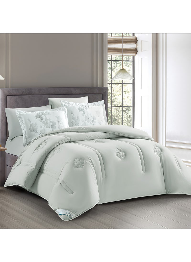 Donetella Bedding Comforter Set, King Size Fits 200x200 cm - 6-Pcs Digital Print Quilted Bed Set, Microfiber Fabric - 1 Comforter, 1 Fitted Sheet, 2 Pillow Shams, 2 Pillowcases  - Image 2