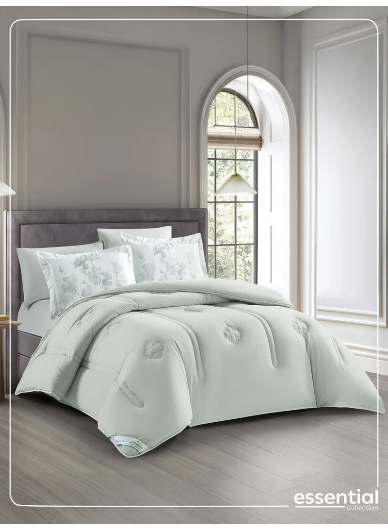 Donetella Bedding Comforter Set, King Size Fits 200x200 cm - 6-Pcs Digital Print Quilted Bed Set, Microfiber Fabric - 1 Comforter, 1 Fitted Sheet, 2 Pillow Shams, 2 Pillowcases