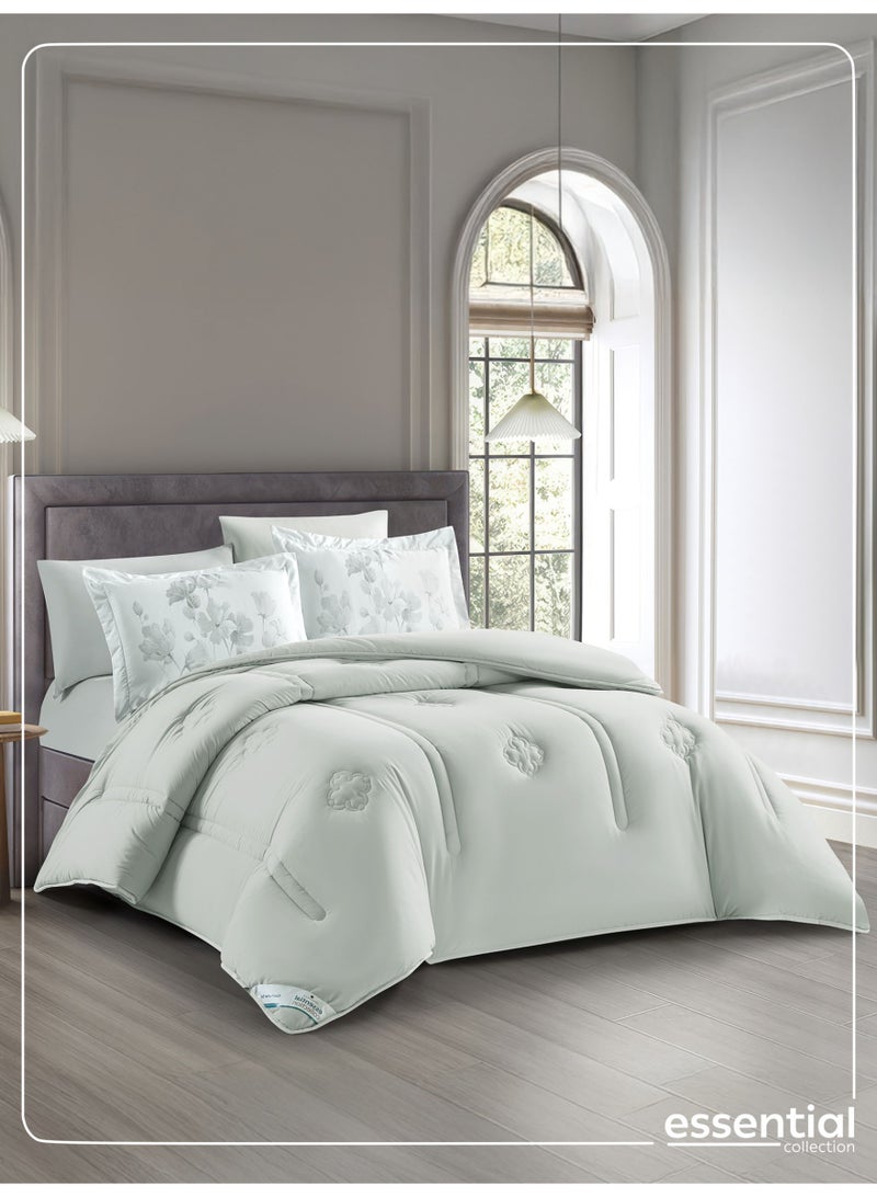 دوناتيلا طقم لحاف سرير، كينج سايز 240×260 سم – طقم سرير مبطن مطبوع رقمياً من 6 قطع، قماش مايكروفايبر – يشمل 1 لحاف، 1 شرشف مطاطي، 2 كيس وسادة مزخرف (شام)، و2 كيس وسادة. - Image 2