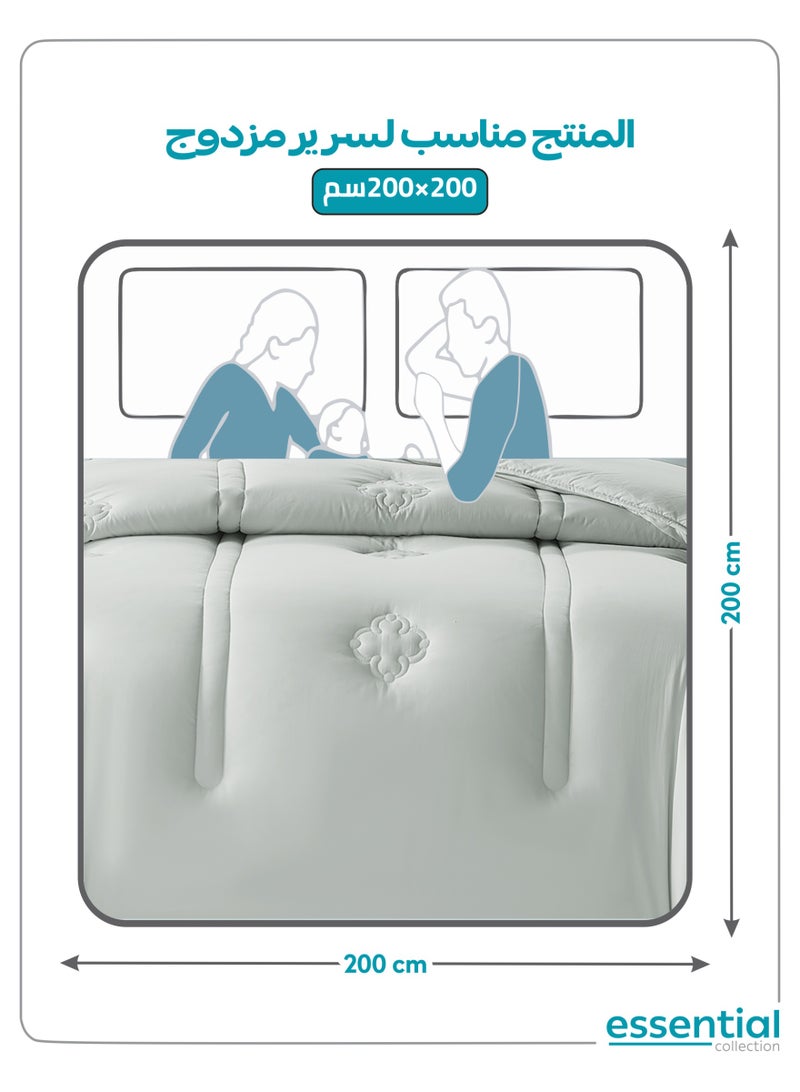 دوناتيلا طقم لحاف سرير، كينج سايز 240×260 سم – طقم سرير مبطن مطبوع رقمياً من 6 قطع، قماش مايكروفايبر – يشمل 1 لحاف، 1 شرشف مطاطي، 2 كيس وسادة مزخرف (شام)، و2 كيس وسادة. - Image 3