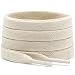 DELELE Flat Waxed Cotton Shoelaces 63 inch Beige Wax Shoe Laces for Sneakers Boot 2 Pair - Image 2