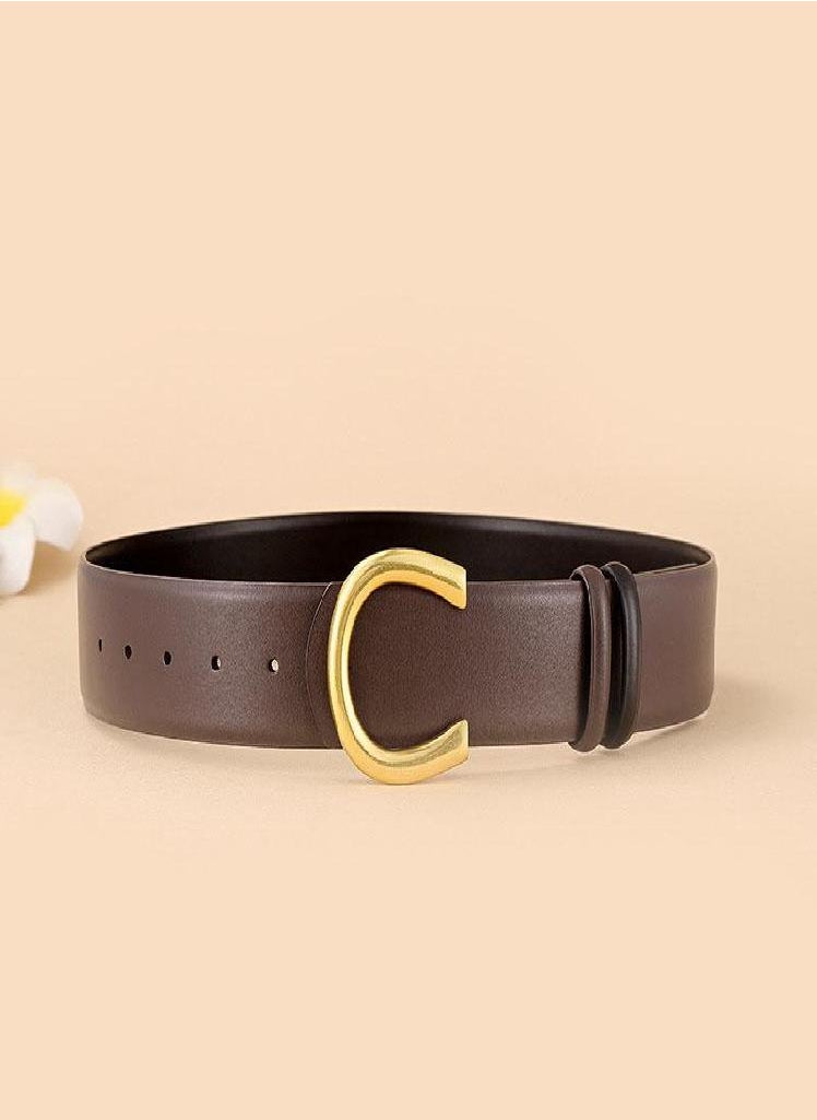 Eckek - Fashion Belts Women Luxury Genuine Leather Waist Corset Belt Decorate Waistband Accessory Female Dress Wide Belts Strap LB2326 - Image 1