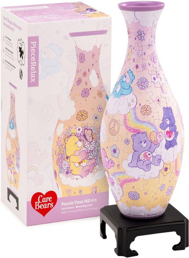 PieceRelax مزهرية زهور فريدة من نوعها من Care Bears™ by PieceRelax - مزهرية أحجية ثلاثية الأبعاد للبالغين لتنسيق الزهور وتزيين المنزل مصنوعة من 160 قطعة أحجية بلاستيكية منحنية - Blooming Love [S1047] - Image 1
