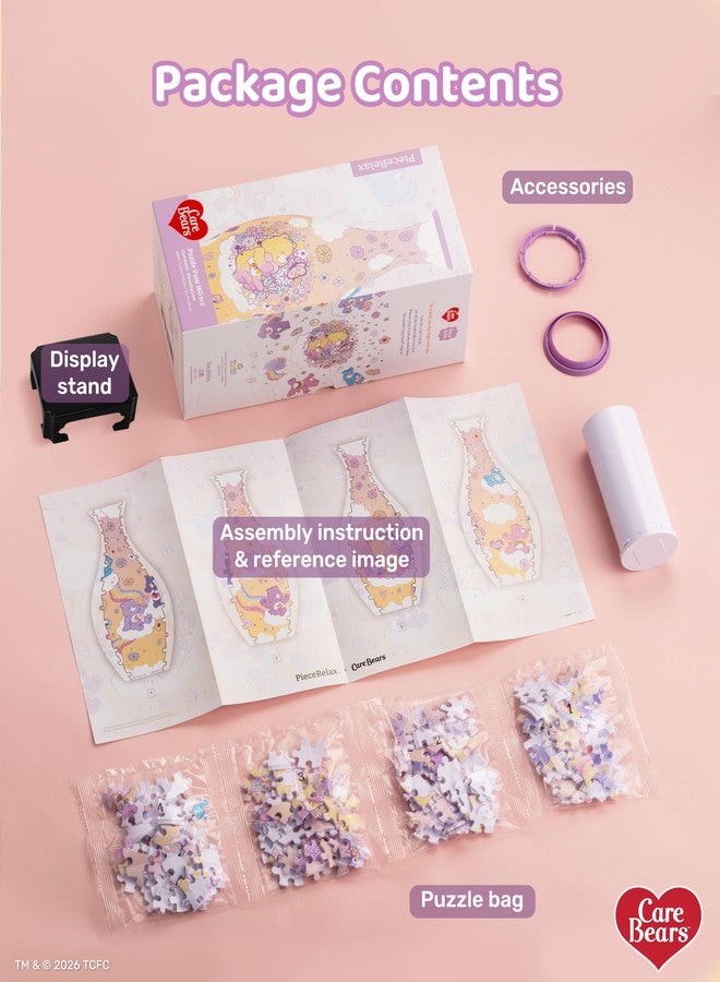 PieceRelax مزهرية زهور فريدة من نوعها من Care Bears™ by PieceRelax - مزهرية أحجية ثلاثية الأبعاد للبالغين لتنسيق الزهور وتزيين المنزل مصنوعة من 160 قطعة أحجية بلاستيكية منحنية - Blooming Love [S1047] - Image 5
