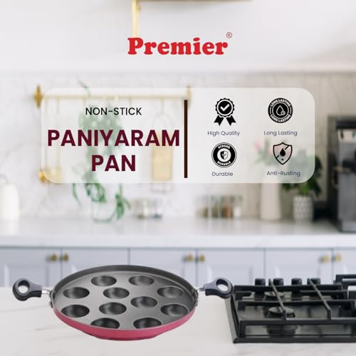 PREMIER Non-Stick Deluxe 11 Cavity Paniyaram Pan | for Kuzhi Paniyaram, Appe, Paddu & Gunta Ponganalu - Image 2
