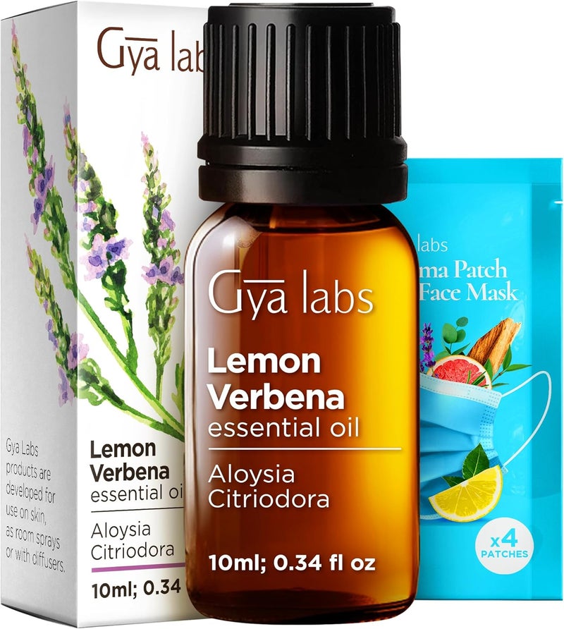 Gya Labs Lemon Verbena Essential Oil - 0.34 Fl Oz - for Hair, Skin, Diffuser, Aromatherapy & DIY Candle Making Scent - Image 1