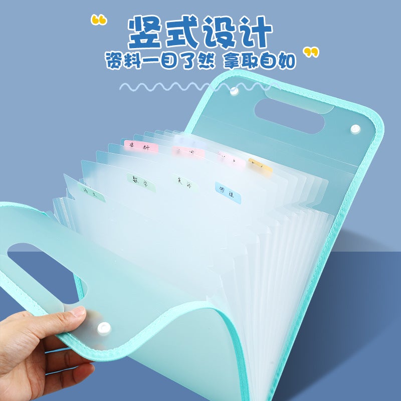 On Behalf Of A4 Portable Vertical Folder Test Paper Bag Student Multi-Layer Large Capacity Organ Bag Storage Finishing Artifact Department - Image 3