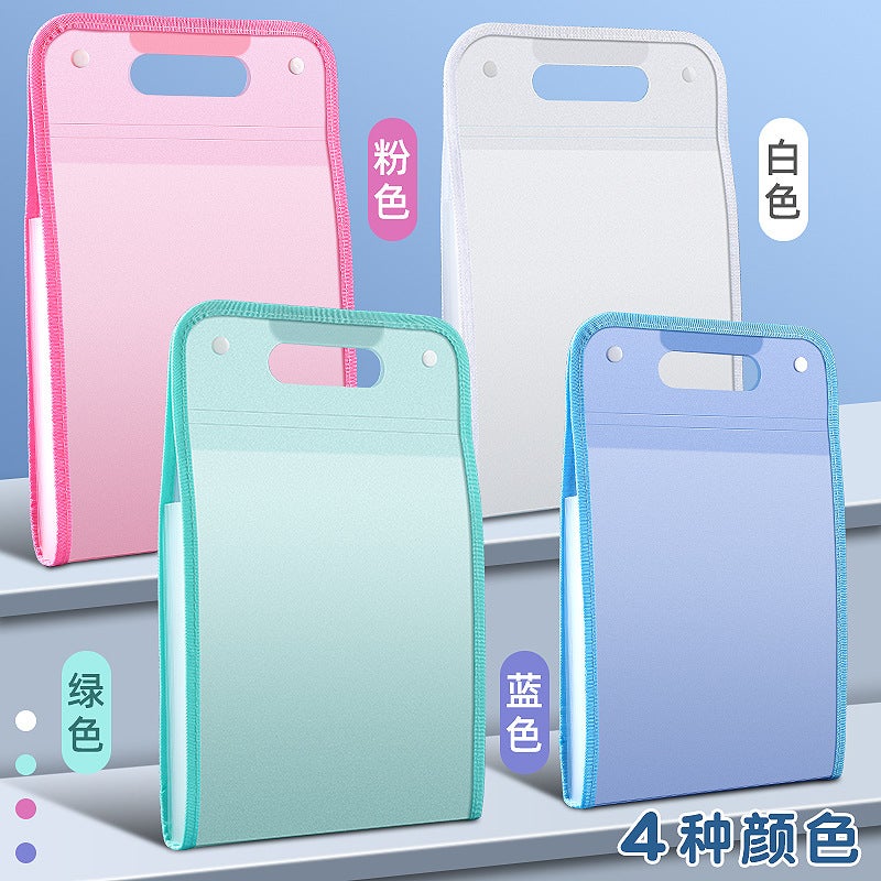 On Behalf Of A4 Portable Vertical Folder Test Paper Bag Student Multi-Layer Large Capacity Organ Bag Storage Finishing Artifact Department - Image 2