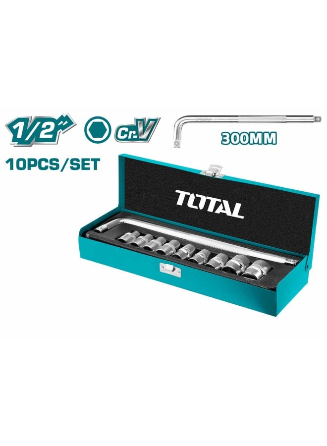 Total 2/1" 10-Piece Socket Set, L-Shaped Box - Image 2