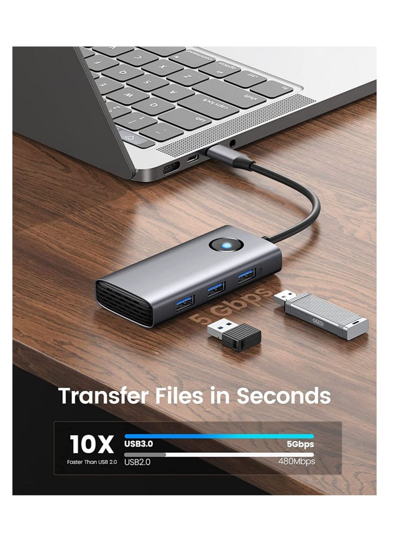 Captaintech SYOSI for USB C Docking Station 6 in 1 USB C Dongle with for HDMI 4K+PD100W+3×USB3.0 USB C Hub Multiport Adapter for MacBook Dell HP Surface Lenovo - Image 5