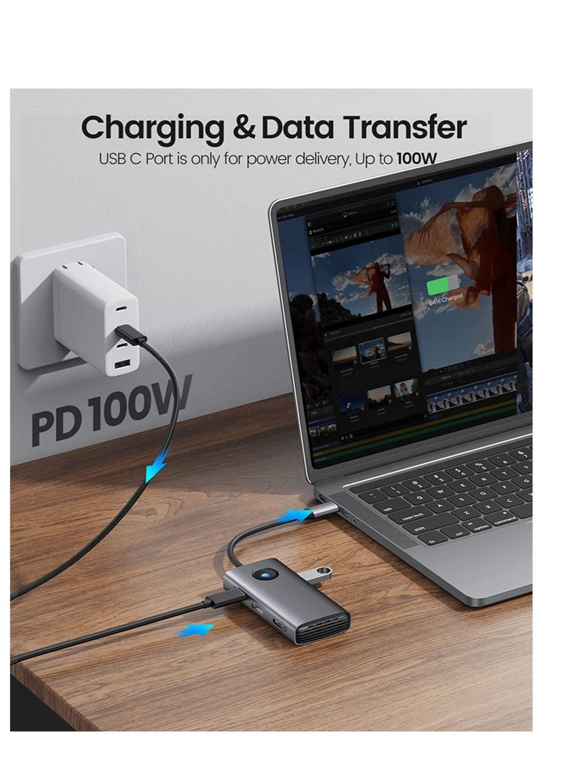 Captaintech SYOSI for USB C Docking Station 6 in 1 USB C Dongle with for HDMI 4K+PD100W+3×USB3.0 USB C Hub Multiport Adapter for MacBook Dell HP Surface Lenovo - Image 4