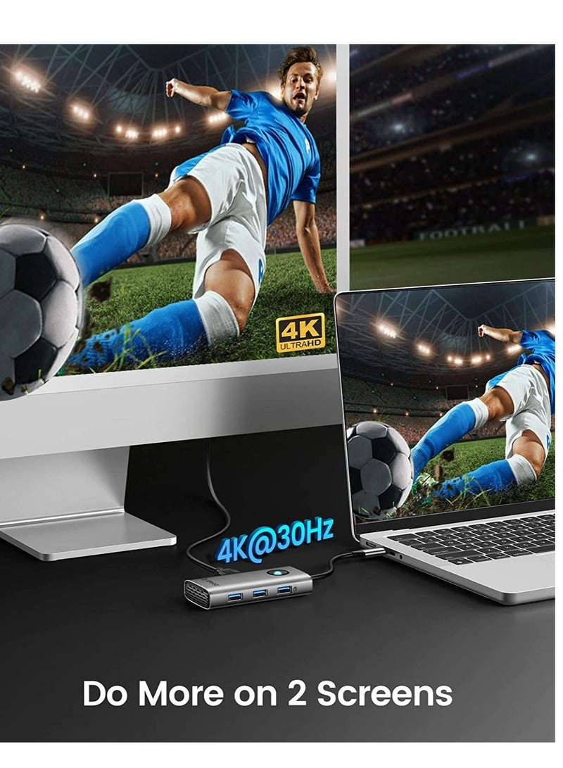 Captaintech SYOSI for USB C Docking Station 6 in 1 USB C Dongle with for HDMI 4K+PD100W+3×USB3.0 USB C Hub Multiport Adapter for MacBook Dell HP Surface Lenovo - Image 3