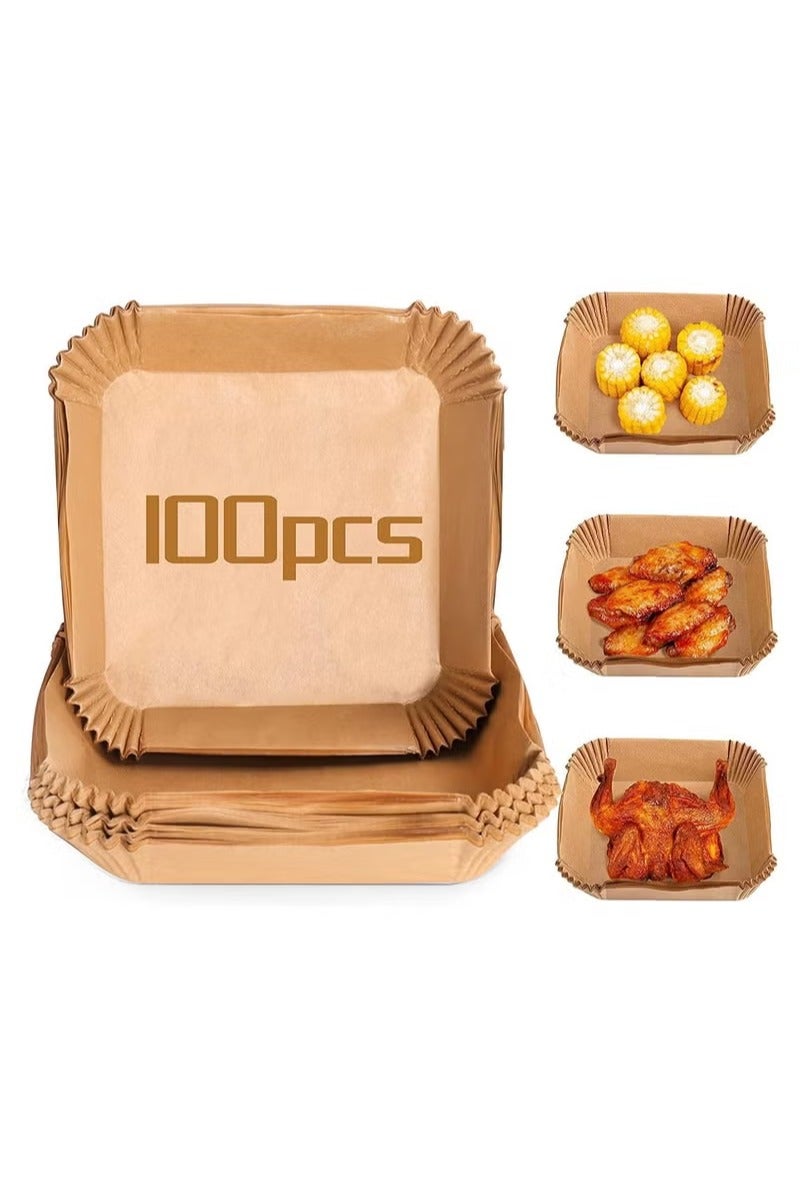 ورق قلاية هوائية غير لاصق، 100 قطعة، مربع الشكل - Image 1