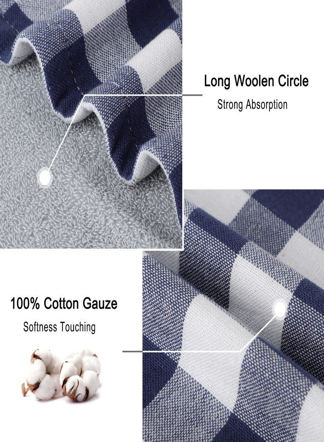 PiccoCasa 100% Cotton Terry Kitchen Towels Set of 6 Plaid Pattern (13 x 29 Inch) Soft Absorbent Drying Dish Towels for Kitchen Cooking - Mixed Color - Image 3
