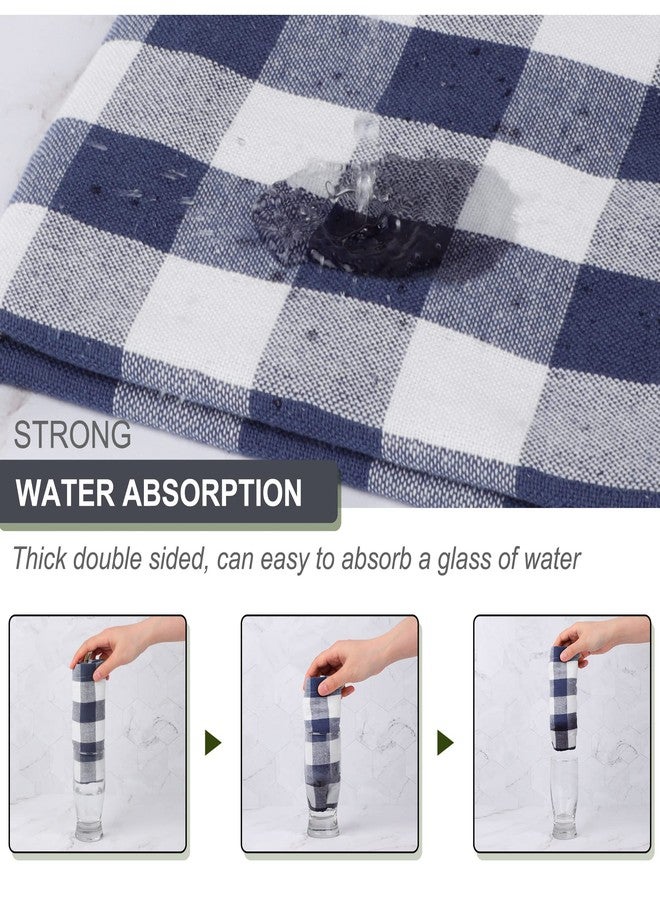 PiccoCasa 100% Cotton Terry Kitchen Towels Set of 6 Plaid Pattern (13 x 29 Inch) Soft Absorbent Drying Dish Towels for Kitchen Cooking - Mixed Color - Image 5