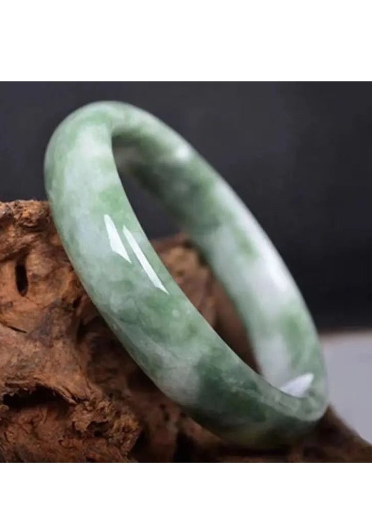 Generic Natural Jade Bangle Bracelet for Women Classcial Retro Chinese Style Hand Jade Bracelets with Certificate and Gift Box(59 mm)  - Image 3