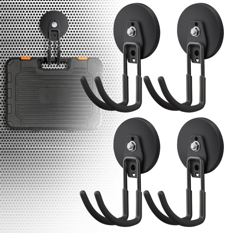 Laowu 4Pack Large Strong Magnetic Hooks For Hanging Heavy Duty 35in Neodymium Magnet Storage Utility Hooks Industrial Magnet Hook Steel Long Magnetic Holder Hanger Organizer For Garage Garden Power Tools - Image 2
