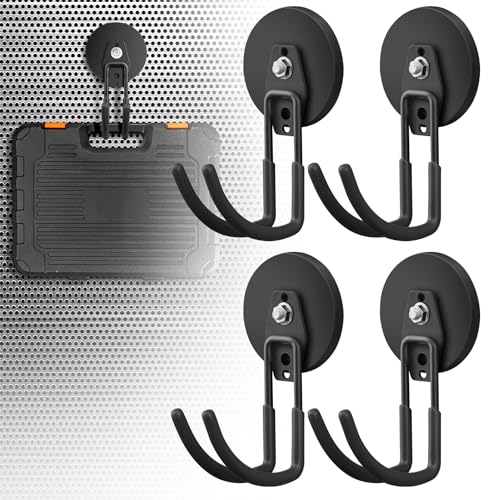 Laowu 4Pack Large Strong Magnetic Hooks For Hanging Heavy Duty 35in Neodymium Magnet Storage Utility Hooks Industrial Magnet Hook Steel Long Magnetic Holder Hanger Organizer For Garage Garden Power Tools - Image 1