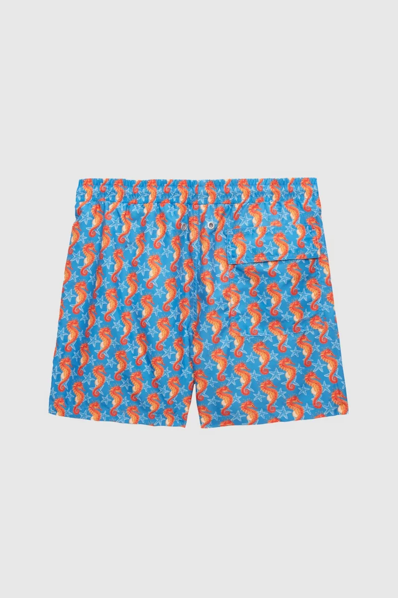 دي أس دامات Regular Fit Blue Printed Shorts Swimsuit 0HC62AD13151M