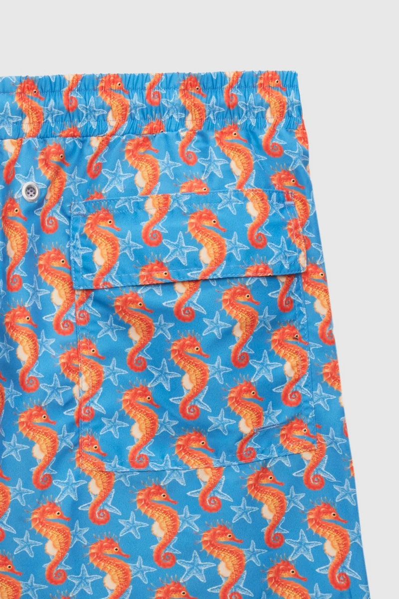 دي أس دامات Regular Fit Blue Printed Shorts Swimsuit 0HC62AD13151M