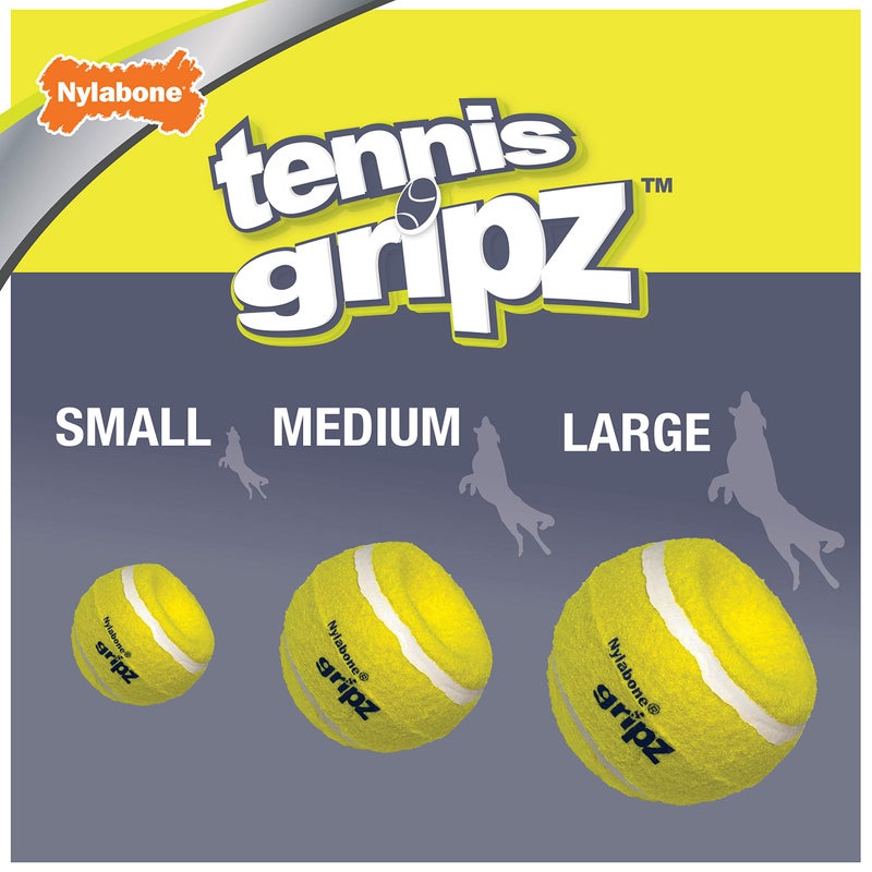 Nylabone Power Play Tennis Gripz Fetch Toy, Squeaky Tennis Ball Chew Toy for Dogs, Small (3 Count) - Image 4