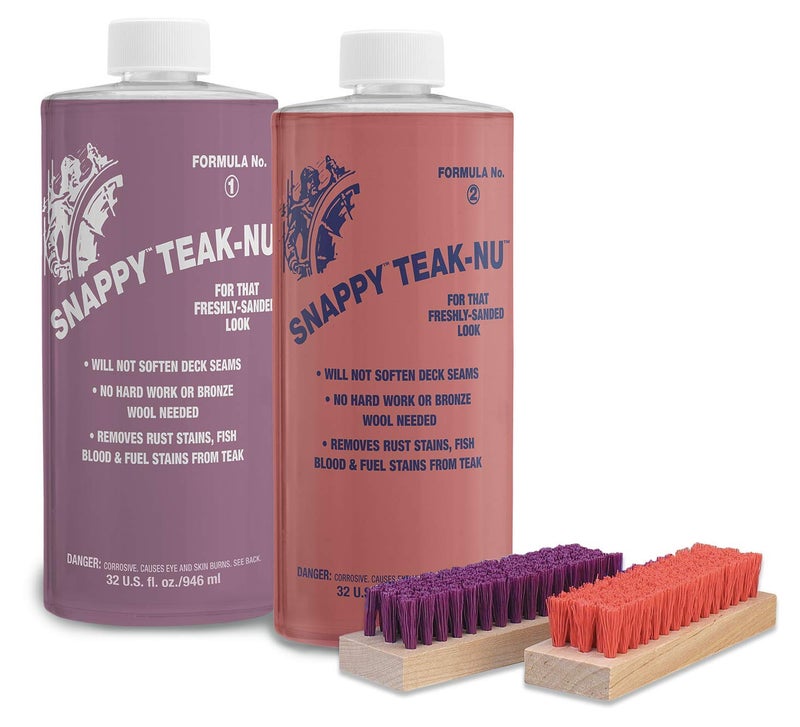 Star Brite SNAPPY TEAK-NU Kit - Restore & Renew Weathered Teak & Other Fine Wood - Professional Strength 2 Step System 2 X 32 OZ. (STN-QKIT) - Image 1